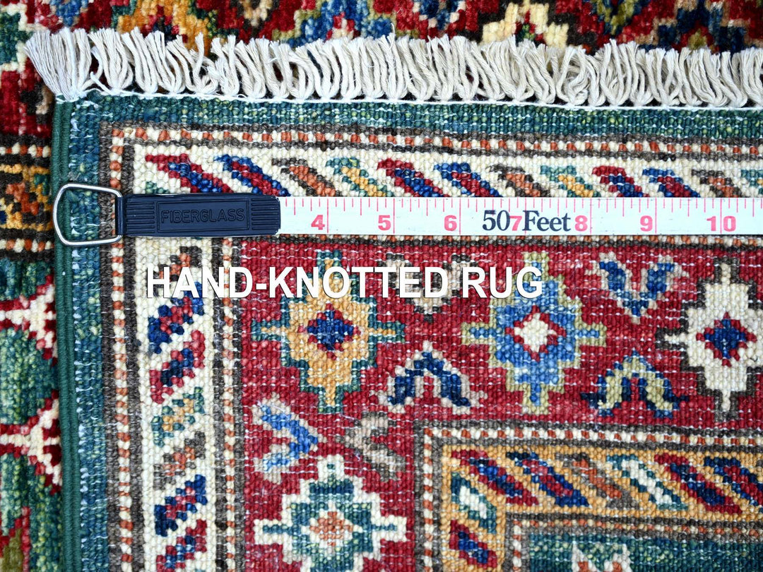 2'1" x 6'0" New Hand Knotted Green Wool Runner Oriental Rug - MOA10221917