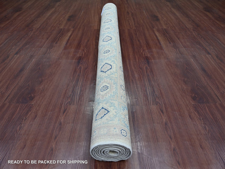4'10" x 6'7" New Hand Knotted Ivory Wool Rectangle Oriental Rug - MOA10221918