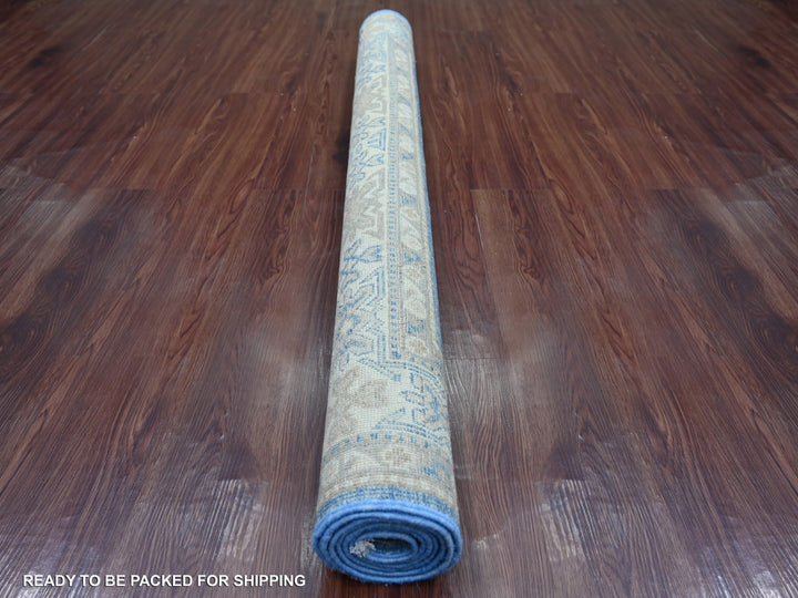 4'9" x 6'5" New Hand Knotted Blue Wool Rectangle Oriental Rug - MOA10221919
