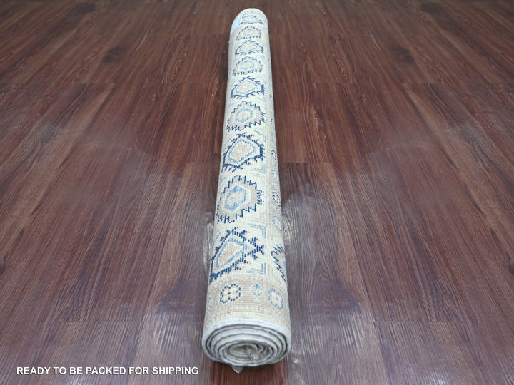 4'7" x 6'5" New Hand Knotted Ivory Wool Rectangle Oriental Rug - MOA10221920