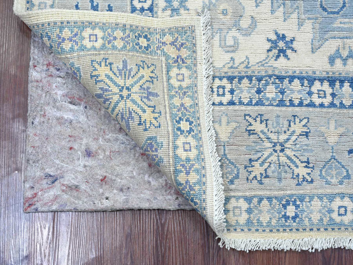 4'10" x 6'9" New Hand Knotted Ivory Wool Rectangle Oriental Rug - MOA10221921