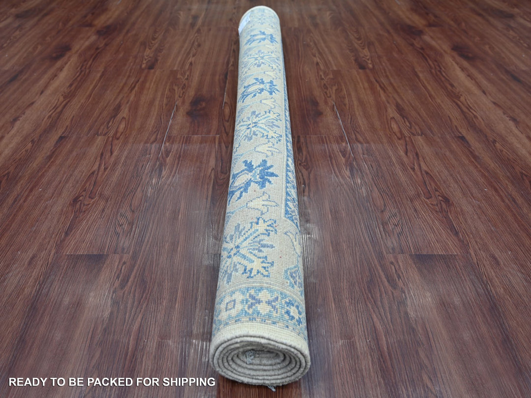 4'10" x 6'9" New Hand Knotted Ivory Wool Rectangle Oriental Rug - MOA10221921