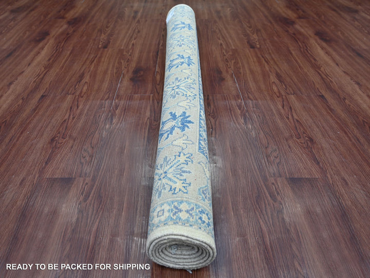 4'10" x 6'9" New Hand Knotted Ivory Wool Rectangle Oriental Rug - MOA10221921