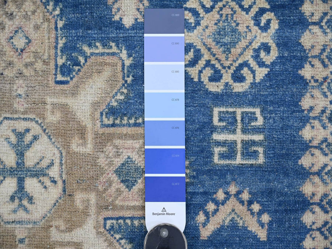 4'7" x 6'6" New Hand Knotted Blue Wool Rectangle Oriental Rug - MOA10221922