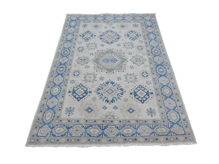 4'10" x 6'7" New Hand Knotted Ivory Wool Rectangle Oriental Rug - MOA10221923