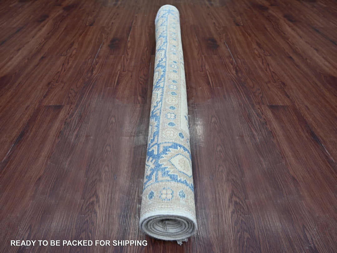 4'10" x 6'7" New Hand Knotted Ivory Wool Rectangle Oriental Rug - MOA10221923