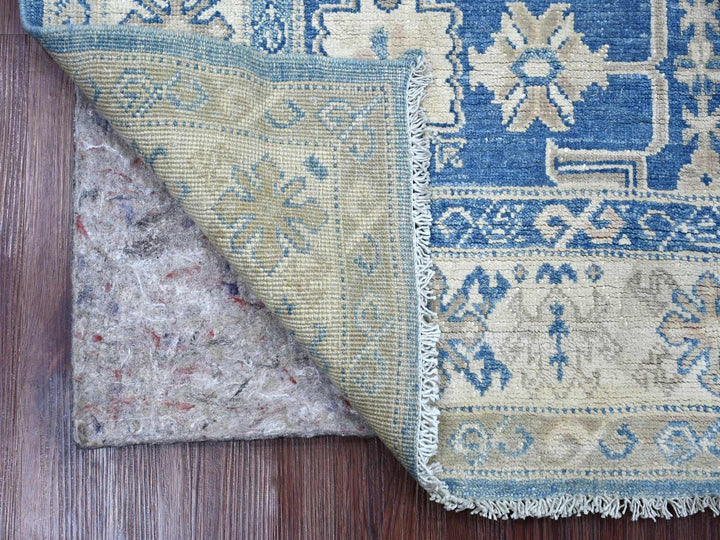 4'1" x 5'10" New Hand Knotted Blue Wool Rectangle Oriental Rug - MOA10221924