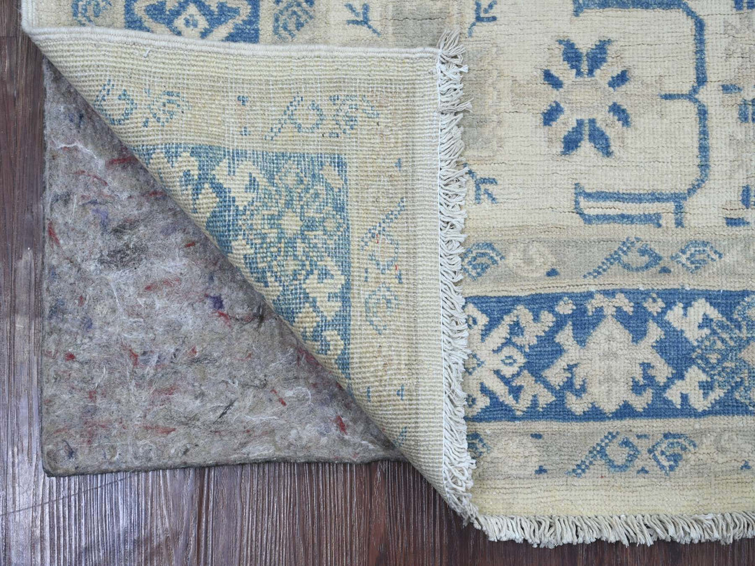 3'10" x 5'6" New Hand Knotted Ivory Wool Rectangle Oriental Rug - MOA10221925