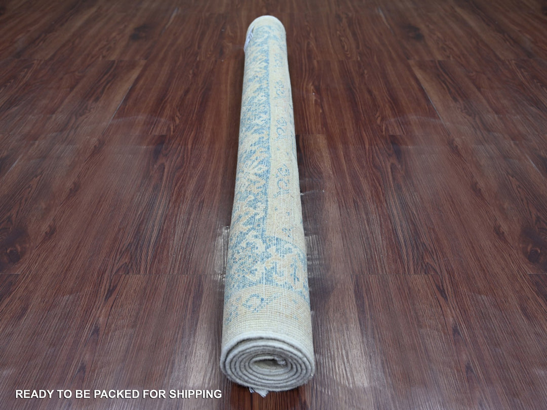3'10" x 5'6" New Hand Knotted Ivory Wool Rectangle Oriental Rug - MOA10221925