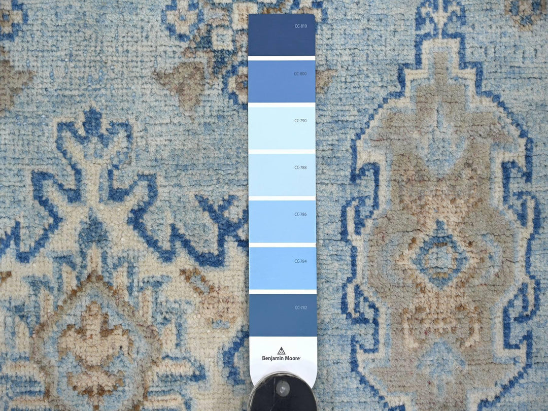 4'1" x 5'11" New Hand Knotted Blue Wool Rectangle Oriental Rug - MOA10221926