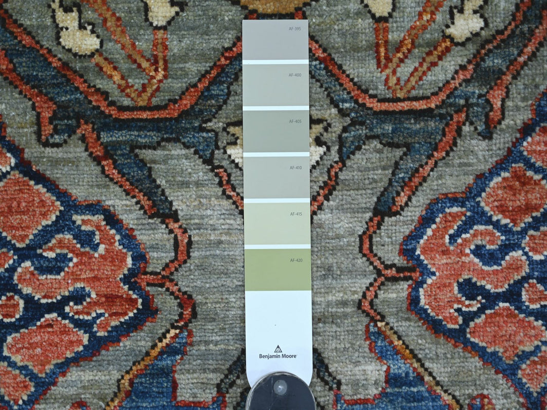 2'8" x 9'11" New Hand Knotted Grey Wool Runner Oriental Rug - MOA10221927