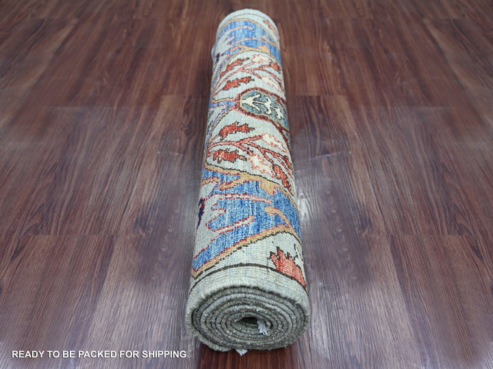 2'8" x 9'11" New Hand Knotted Grey Wool Runner Oriental Rug - MOA10221927