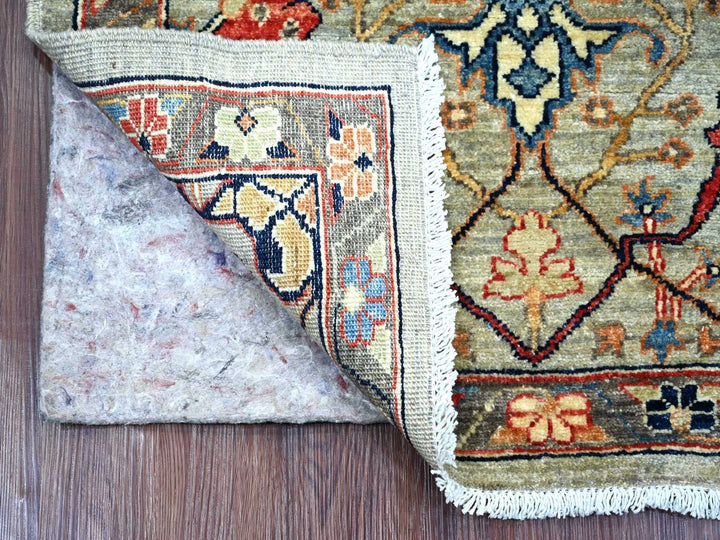 2'7" x 7'10" New Hand Knotted Grey Wool Runner Oriental Rug - MOA10221928