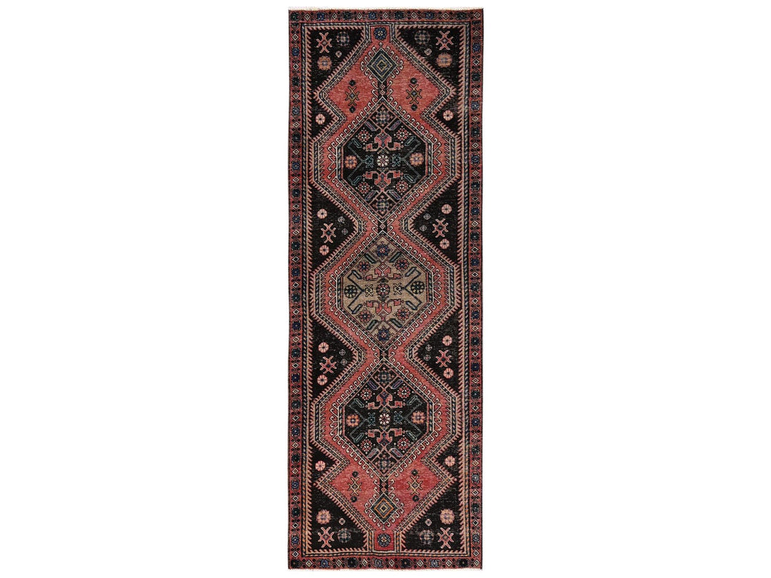 3'0" x 10'0" Vintage Hand Knotted Red Wool Runner Oriental Rug - MOA1022192