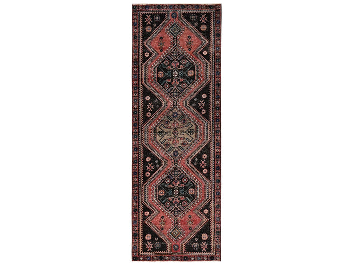 3'0" x 10'0" Vintage Hand Knotted Red Wool Runner Oriental Rug - MOA1022192