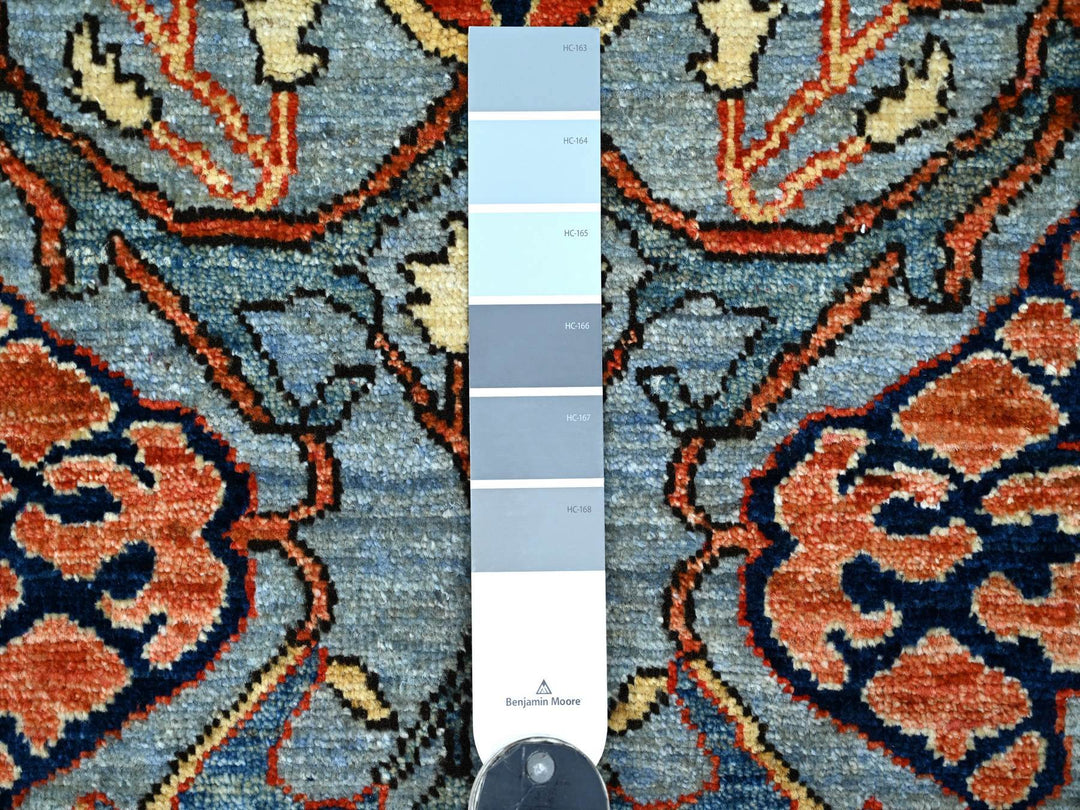 2'9" x 9'8" New Hand Knotted Blue Wool Runner Oriental Rug - MOA10221930