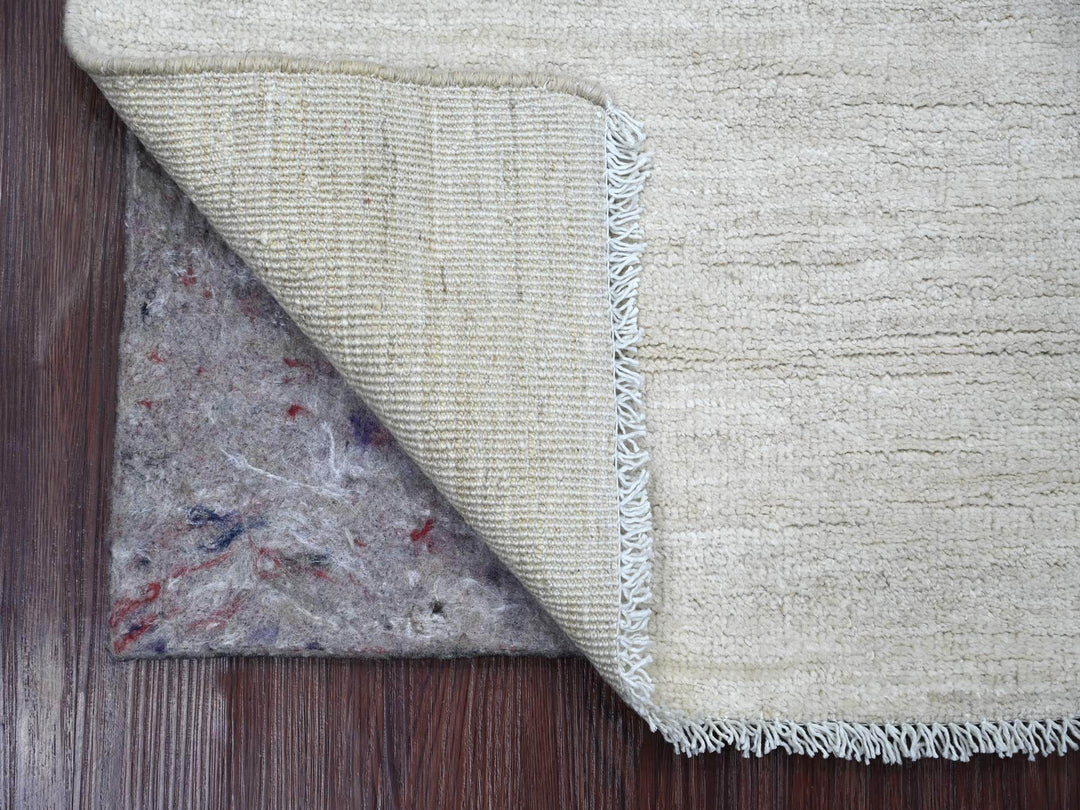 2'4" x 6'0" New Hand Knotted Ivory Wool Runner Oriental Rug - MOA10221931
