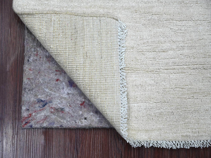2'4" x 6'0" New Hand Knotted Ivory Wool Runner Oriental Rug - MOA10221931