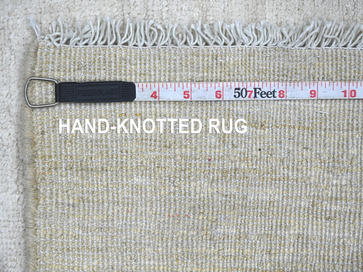 2'4" x 6'0" New Hand Knotted Ivory Wool Runner Oriental Rug - MOA10221931