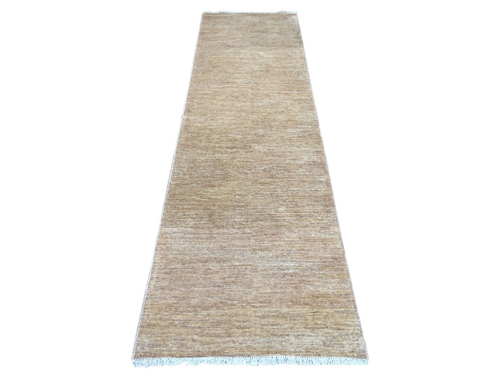 2'9" x 9'8" New Hand Knotted Brown Wool Runner Oriental Rug - MOA10221932