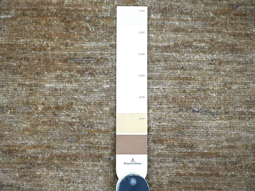 2'9" x 9'8" New Hand Knotted Brown Wool Runner Oriental Rug - MOA10221932