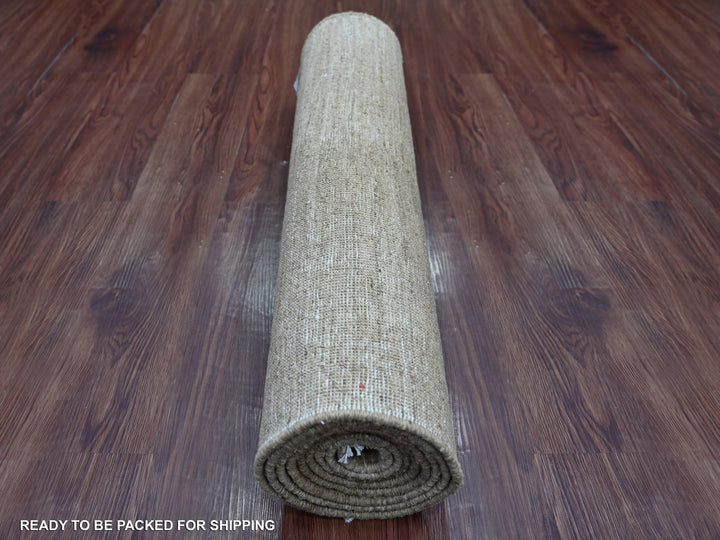 2'9" x 9'8" New Hand Knotted Brown Wool Runner Oriental Rug - MOA10221932