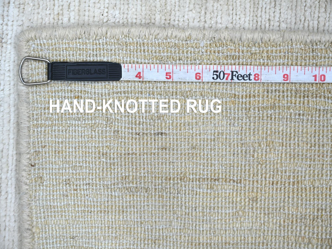 2'7" x 6'3" New Hand Knotted Ivory Wool Runner Oriental Rug - MOA10221933