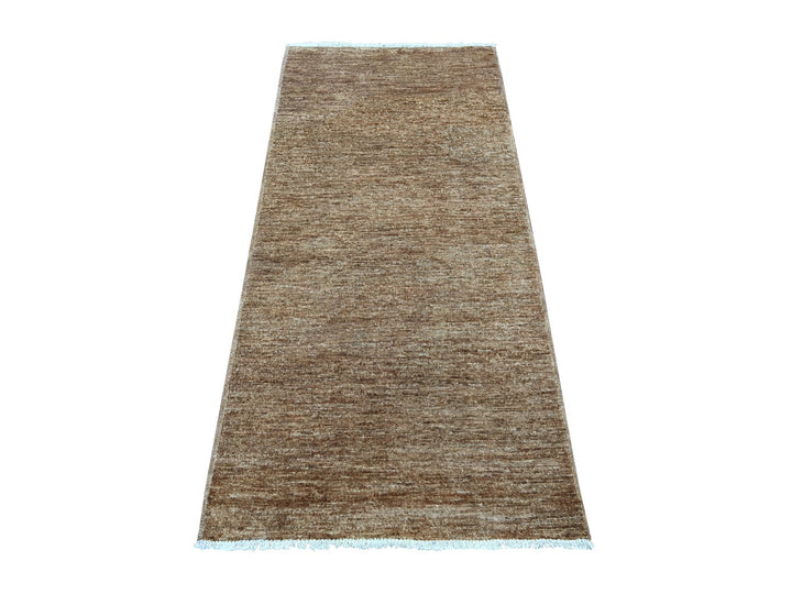 2'8" x 5'7" New Hand Knotted Brown Wool Runner Oriental Rug - MOA10221934