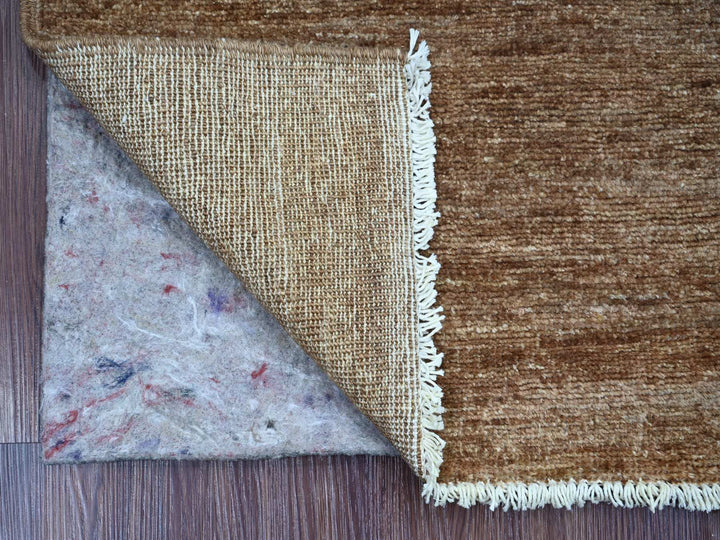 2'8" x 5'7" New Hand Knotted Brown Wool Runner Oriental Rug - MOA10221934