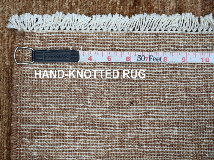 2'8" x 5'7" New Hand Knotted Brown Wool Runner Oriental Rug - MOA10221934