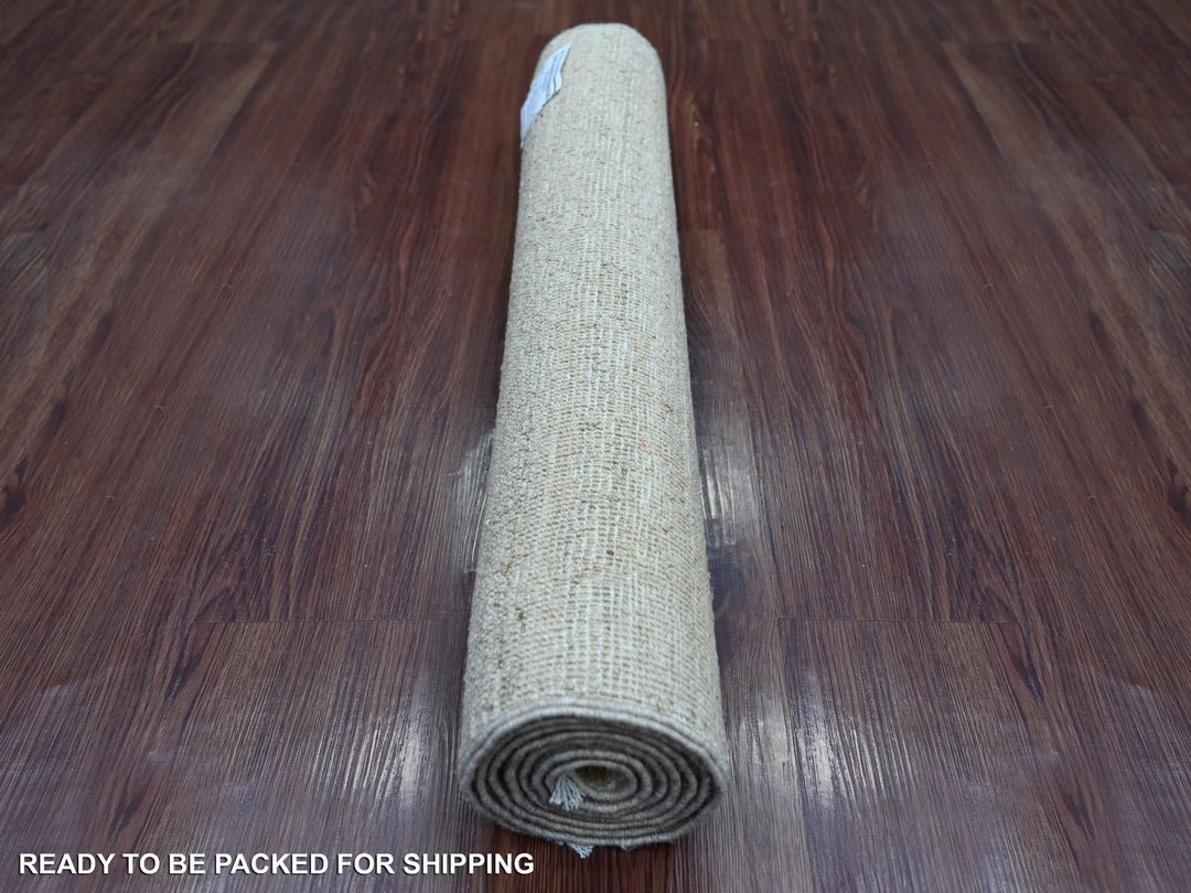 2'6" x 6'0" New Hand Knotted Beige Wool Runner Oriental Rug - MOA10221935