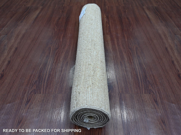 2'6" x 6'0" New Hand Knotted Beige Wool Runner Oriental Rug - MOA10221935