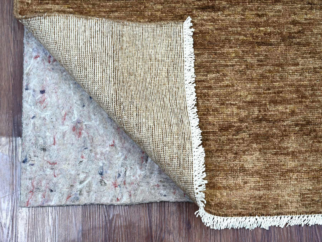 2'8" x 7'4" New Hand Knotted Brown Wool Runner Oriental Rug - MOA10221936