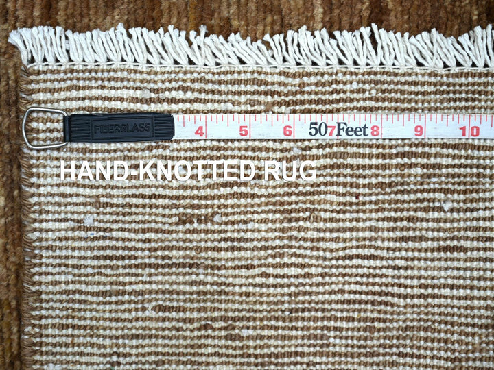 2'8" x 7'4" New Hand Knotted Brown Wool Runner Oriental Rug - MOA10221936