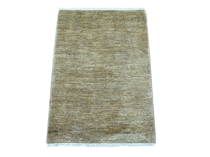 2'1" x 2'11" New Hand Knotted Brown Wool Rectangle Oriental Rug - MOA10221938