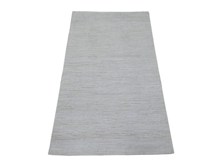 2'10" x 4'10" New Hand Knotted Ivory Wool Rectangle Oriental Rug - MOA10221940