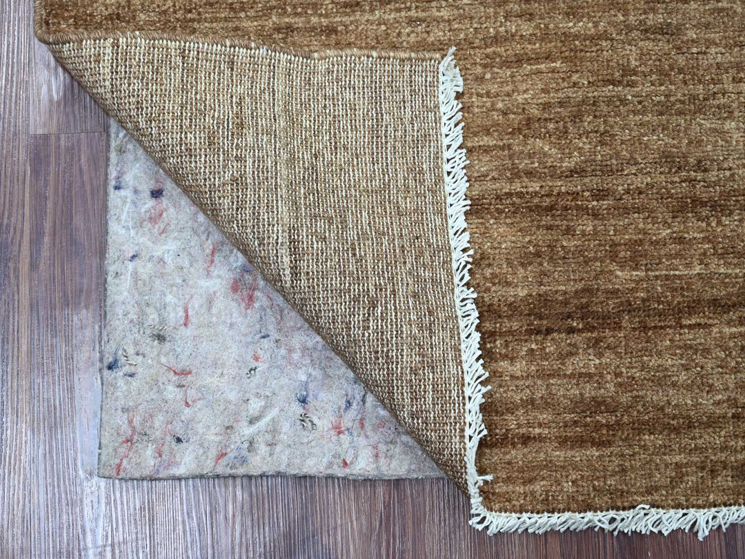 4'1" x 5'9" New Hand Knotted Brown Wool Rectangle Oriental Rug - MOA10221941