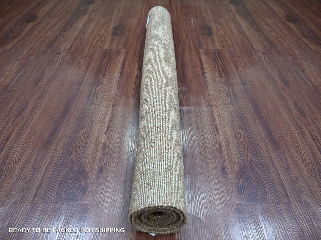 4'1" x 5'9" New Hand Knotted Brown Wool Rectangle Oriental Rug - MOA10221941