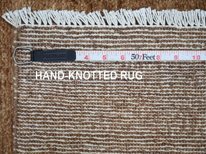 4'1" x 5'9" New Hand Knotted Brown Wool Rectangle Oriental Rug - MOA10221941