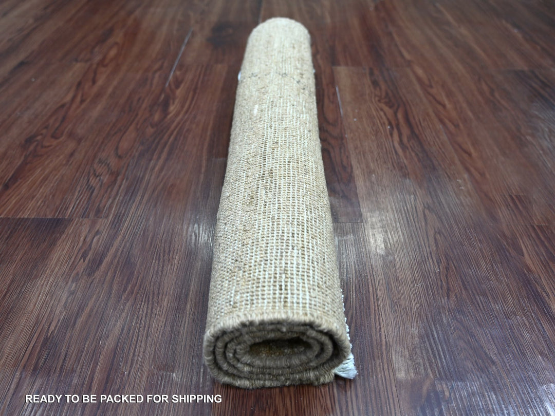 2'1" x 2'10" New Hand Knotted Brown Wool Rectangle Oriental Rug - MOA10221942