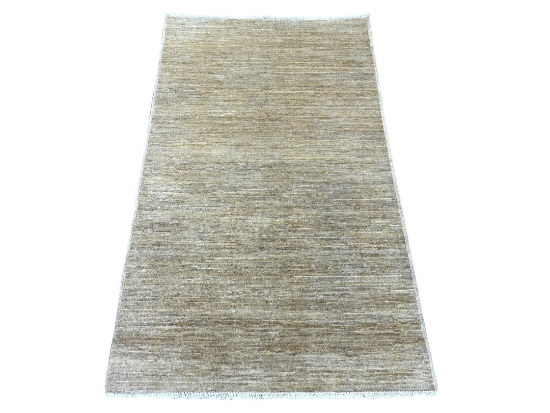 2'11" x 4'11" New Hand Knotted Brown Wool Rectangle Oriental Rug - MOA10221943