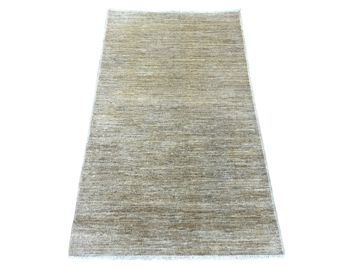 2'11" x 4'11" New Hand Knotted Brown Wool Rectangle Oriental Rug - MOA10221943