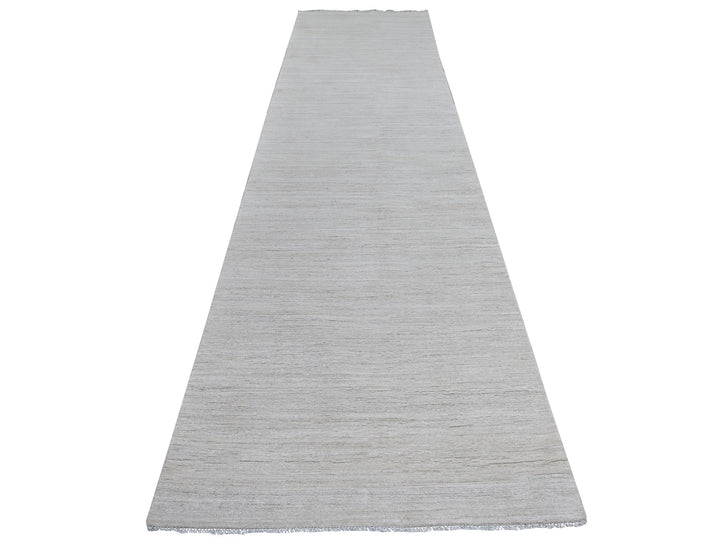 3'8" x 14'5" New Hand Knotted Ivory Wool Runner Oriental Rug - MOA10221944