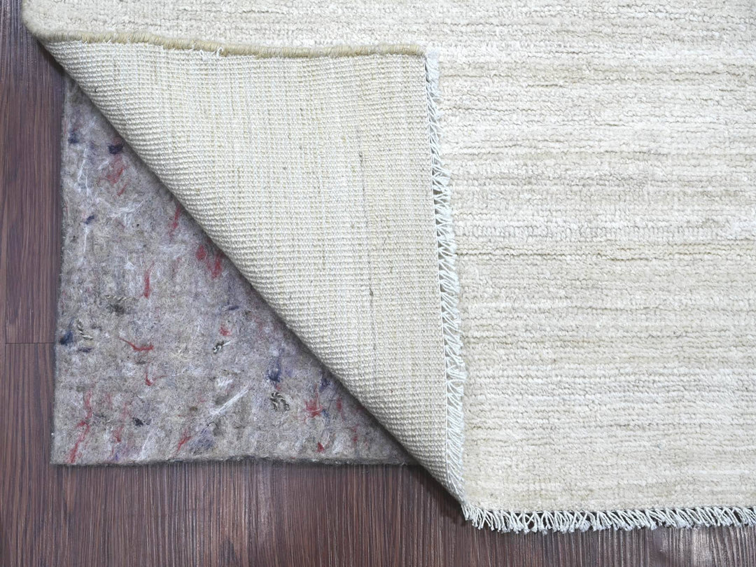 3'8" x 14'5" New Hand Knotted Ivory Wool Runner Oriental Rug - MOA10221944