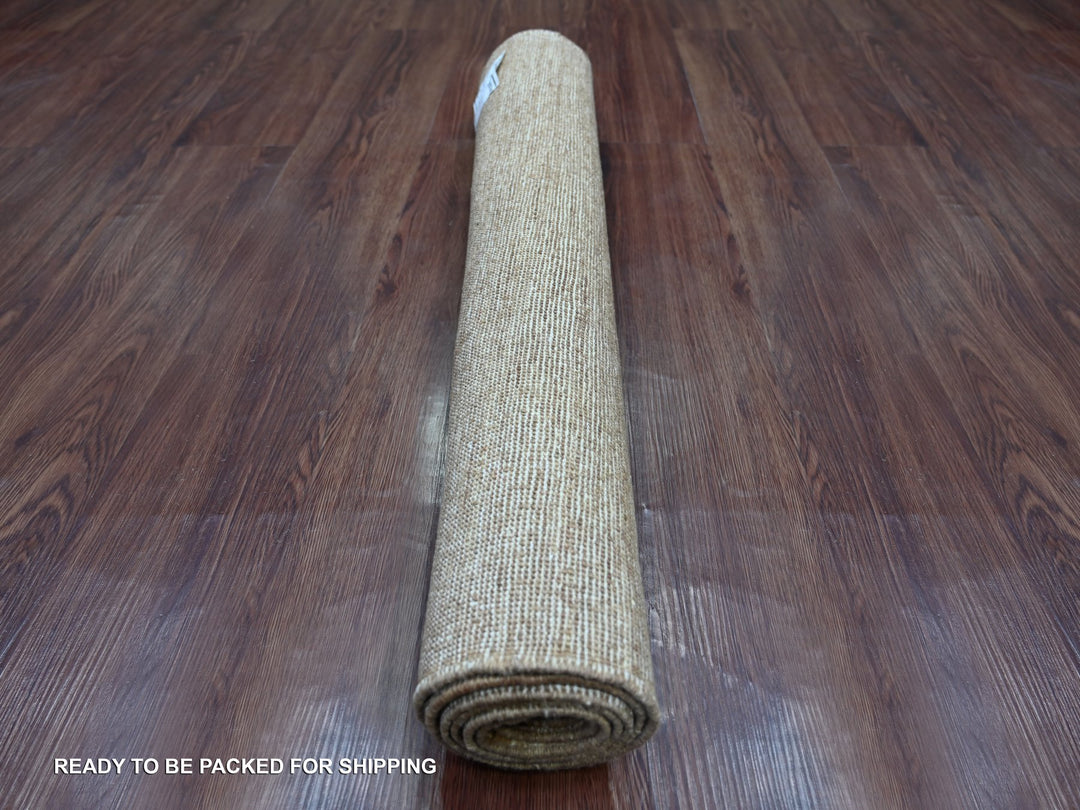 3'0" x 5'11" New Hand Knotted Brown Wool Runner Oriental Rug - MOA10221945