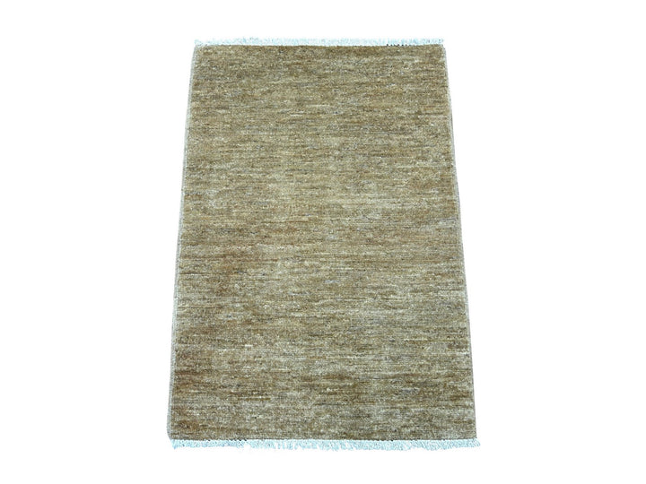2'1" x 2'11" New Hand Knotted Brown Wool Rectangle Oriental Rug - MOA10221946
