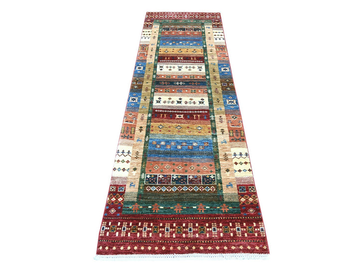 2'9" x 8'7" New Hand Knotted Multicolored Wool Runner Oriental Rug - MOA10221947