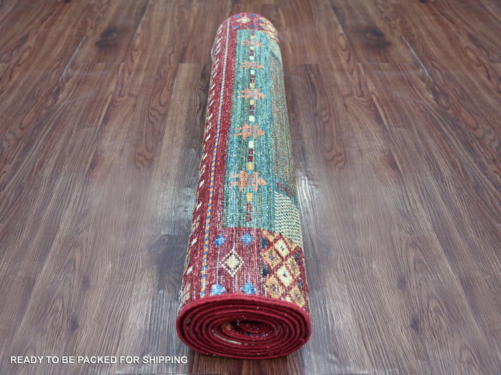 2'9" x 8'7" New Hand Knotted Multicolored Wool Runner Oriental Rug - MOA10221947