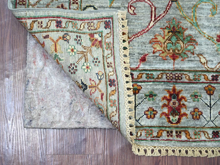 2'11" x 4'8" New Hand Knotted Grey Wool Rectangle Oriental Rug - MOA10221948