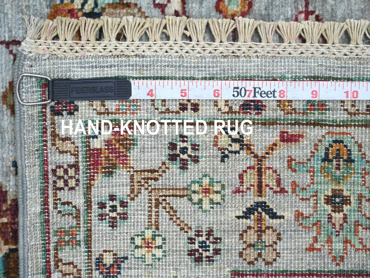 2'11" x 4'8" New Hand Knotted Grey Wool Rectangle Oriental Rug - MOA10221948